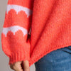 Striped Sleeve Italian Wool Blend Jumper in Coral/Lilac