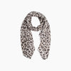 Sketched Leopard Print Lightweight Scarf in Cream