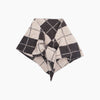 Traditional Check Triangle Heavyweight Scarf in Brown/Cream