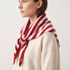 Striped Triangle Heavyweight Scarf in Red/Cream