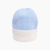 Ida Two Tone Beanie Hat in Light Blue/Cream