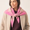 Check Triangle Heavyweight Scarf in Pink/Cream