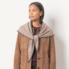 Contrast Trim Triangle Heavyweight Scarf in Beige/Brown