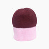 Ida Two Tone Beanie Hat in Berry/Pink