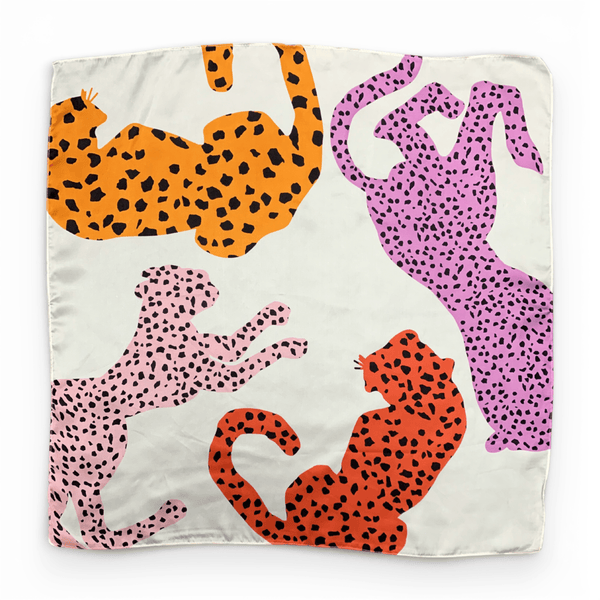 70*70cm Cheetah Square Silk Touch Scarf - Hauslife