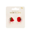 Mini Hair Claw Clips - Apple and Strawberry