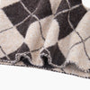 Traditional Check Triangle Heavyweight Scarf in Brown/Cream
