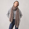 Sketched Leopard Print Lightweight Scarf in Khaki