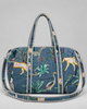 Quilted Cotton Duffle Bag - Blue Jungle