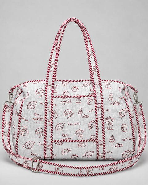Quilted Cotton Duffle Bag - The Parisian