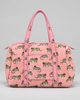 Quilted Cotton Duffle Bag - Pink Tigers