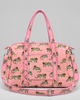 Quilted Cotton Duffle Bag - Pink Tigers