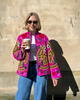 Embroidered Velvet Suzani Jacket - Pink Tiger
