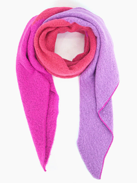 Nola Heavyweight Scarf - Pink/Lilac, Colour Block