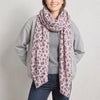 Sketched Leopard Print Lightweight Scarf in Dusty Pink