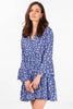 Alison Tiered Mini Dress - Blue, Spotted Daisy - Hauslife