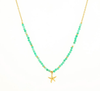 Aqua Beaded Gold Starfish Necklace - Hauslife