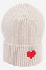 Austin Cream/Red Heart Embroidered Beanie Hat - Hauslife