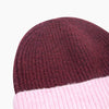 Ida Two Tone Beanie Hat in Berry/Pink