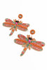 Beaded Pink Dragonfly Earrings - Hauslife