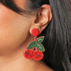 Beaded Red Cherry Earrings - Hauslife