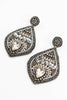 Beaded Silver Teardrop Earrings - Hauslife