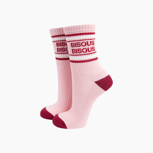 Bisous Bisous Organic Cotton Sports Socks in Pink - Hauslife