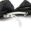 Black double bow hair clip with tails 8cm - Hauslife