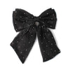 Black double bow hair clip with tails 8cm - Hauslife
