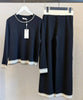 Black Knit Co - ords with White Striped Border - Hauslife