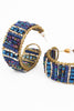 BLUE HOOP WRAPPED BEADED EARRINGS - Hauslife