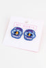 Blue Pansy Beaded Stud Earrings - Hauslife