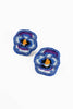 Blue Pansy Beaded Stud Earrings - Hauslife