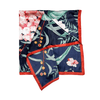 Botanic Floral Pattern Silk Touch Square Scarf - Hauslife