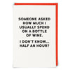 Bottle of Wine Greetings Card - Hauslife