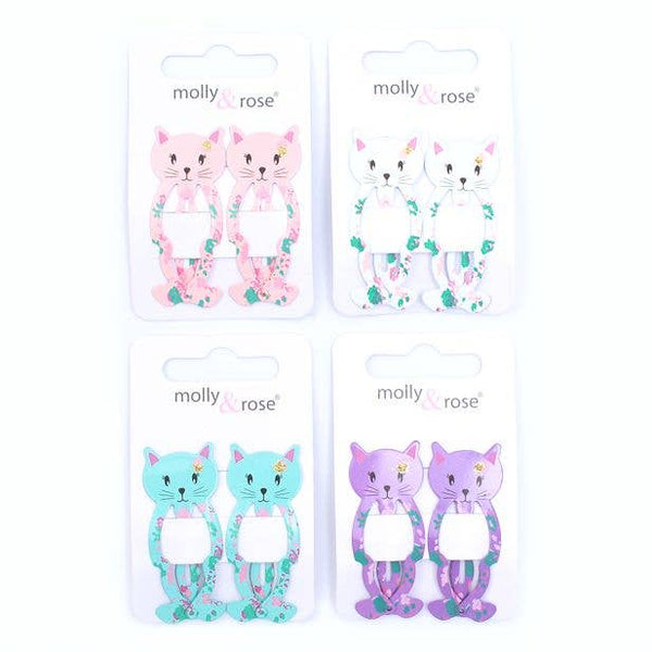 Card of 2 Cat Hair slides. 5cm - Hauslife