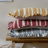 Carmon Stripe Ruffle Cushion - Ochre - Hauslife