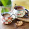 Ceramic Contrast Checkerboard Papa Mug - Hauslife