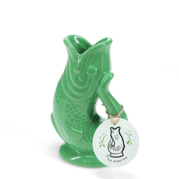Ceramic Fish Vase - Green - Hauslife