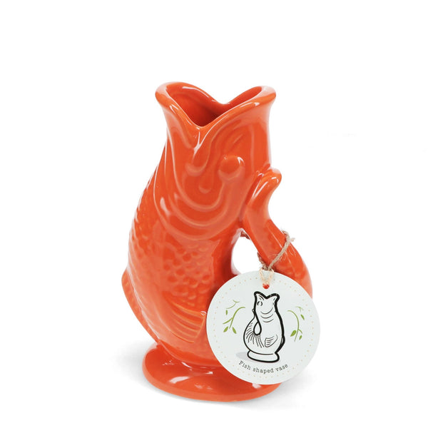 Ceramic fish vase - Orange - Hauslife