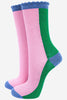 Colour Block Glitter Socks – Pink, Green & Blue - Hauslife
