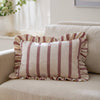 Connie Striped Ruffle Cushion Clay Pink - Hauslife