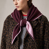 Contrast Trim Triangle Heavyweight Scarf in Berry/Pink - Hauslife