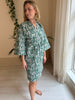 Cotton Kimono - Green Floral Block Print - Hauslife