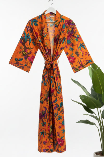 Cotton Kimono - Orange Botanical - Hauslife