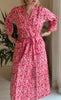 Cotton Kimono - Pink Floral Block Print - Hauslife