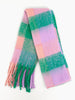 Allie Heavyweight Scarf - Green/Lilac, Square Colour Block