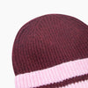 Martha Striped Beanie Hat in Berry/Pink
