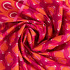 Dahlia Lightweight Cotton Scarf - Hot Pink/Orange, Retro Geometric Print - Hauslife
