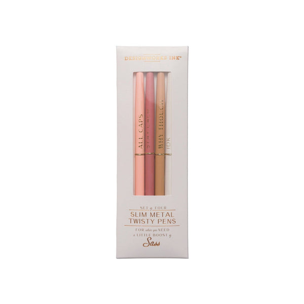Designworks Ink Twisty Slim Metal Pens - Cream (Set 4) - Hauslife